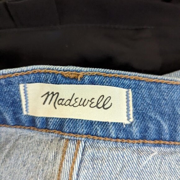 Madewell Classic Straight Animal Print Track High Rise Jean Blue 26 hipster - Picture 6 of 9